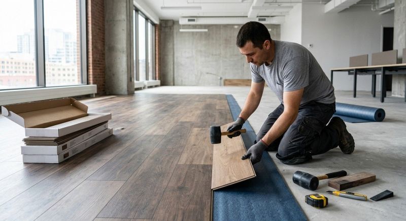 Our team working on Flooring Service projects in Stow, OH