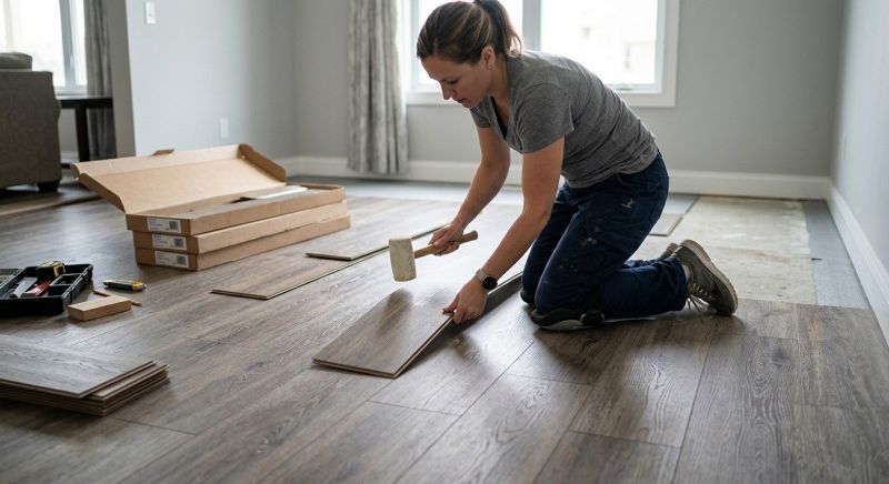 Vinyl Plank Floor Installation in Stow, OH
